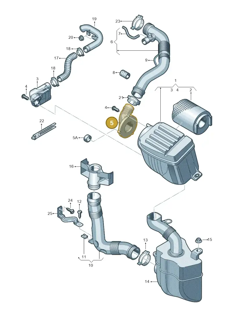 1K0129610B — Volkswagen Golf Plus (2011-2014) diagram 649129200, position 5