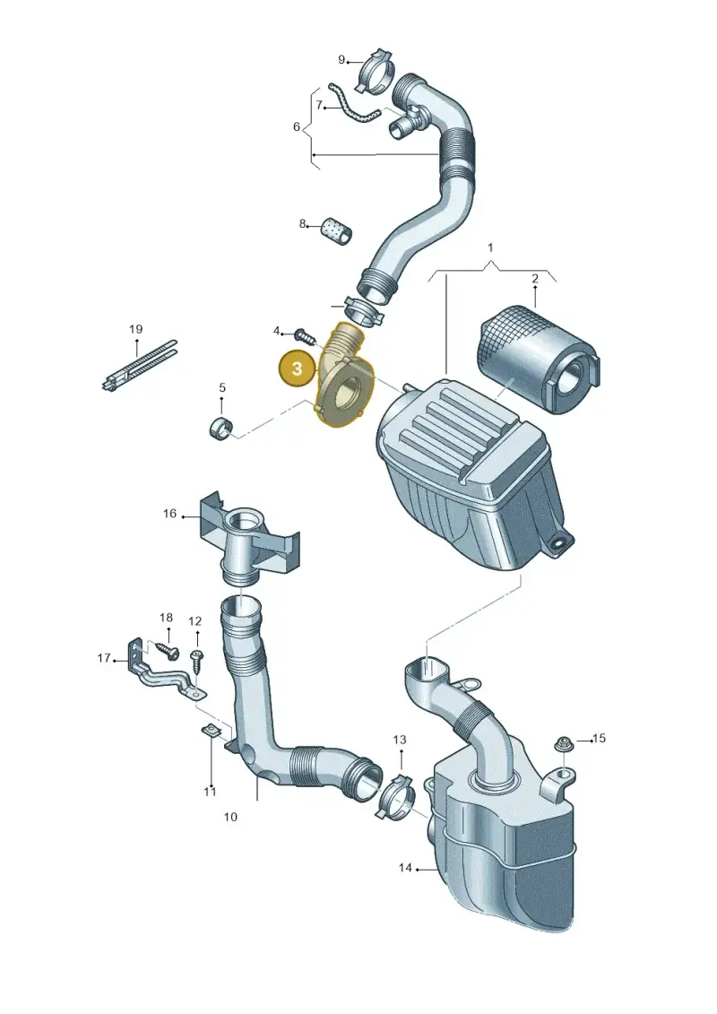 1K0129610B — Volkswagen Caddy Maxi Kombi (2010-2015) diagram 690129200, position 3
