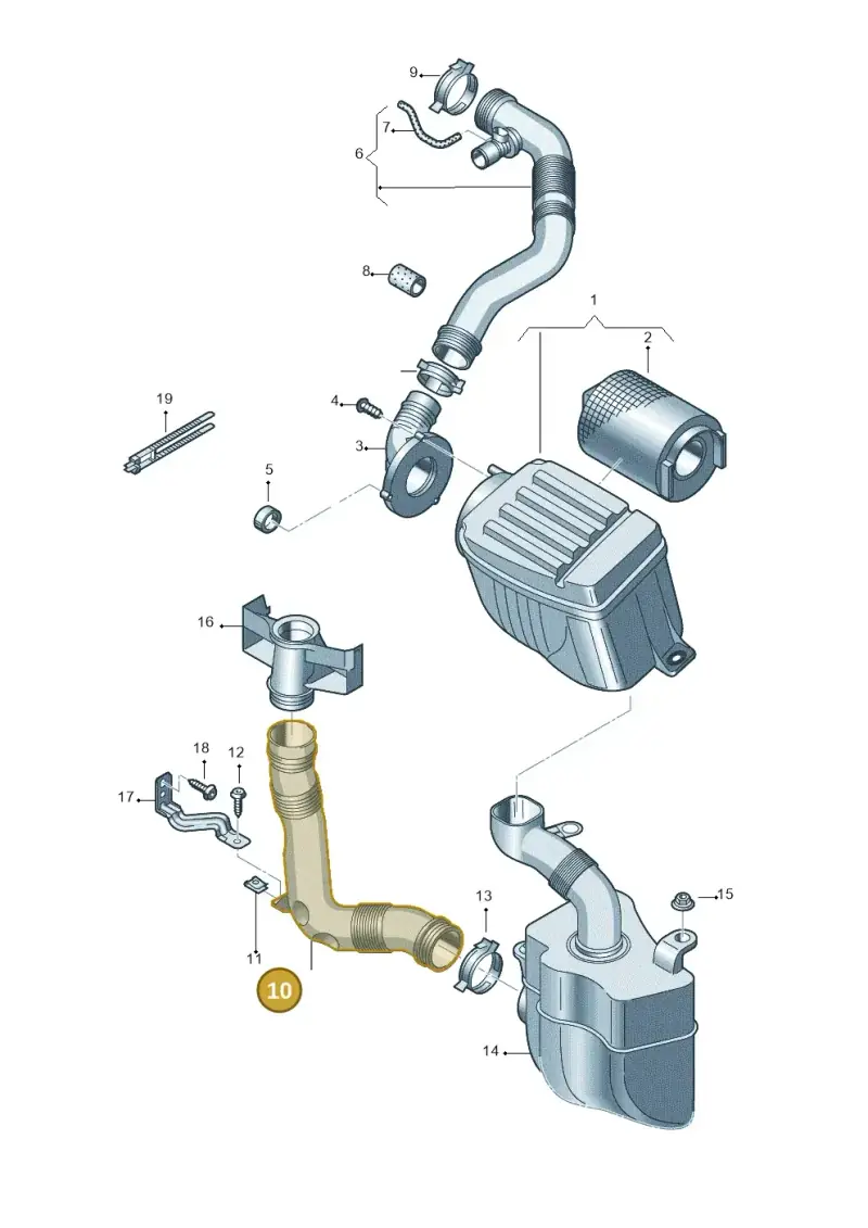 1K0129618AJ — Volkswagen Caddy Maxi Kombi (2010-2015) diagram 690129200, position 10