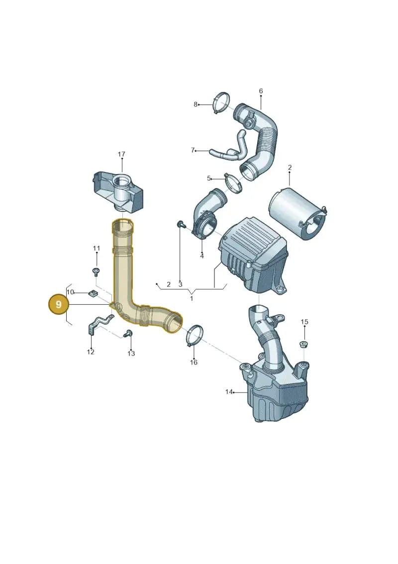 1K0129618AJ — Volkswagen Jetta 2.0 (2015-2015) diagram 692129160, position 9