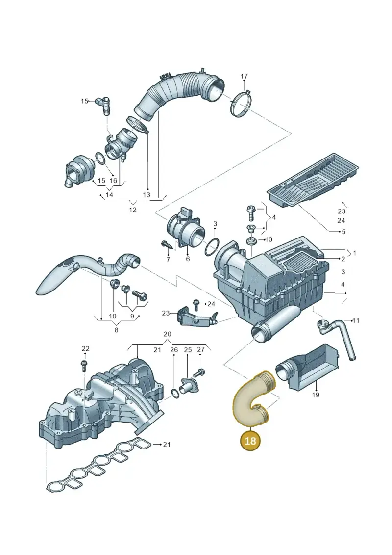 1K0129618BK — Volkswagen New Passat (2011-2015) diagram 691129015, position 18