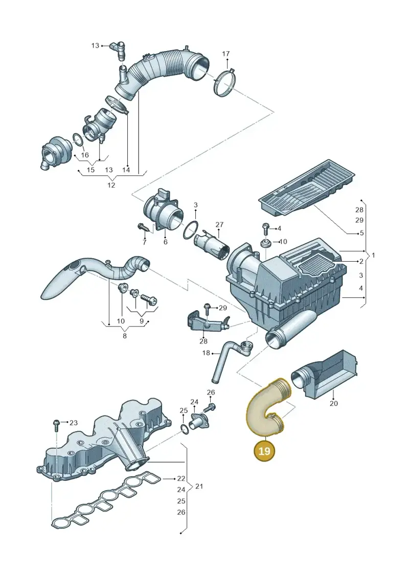1K0129618BK — Volkswagen New beetle (2011-2016) diagram 737129410, position 19