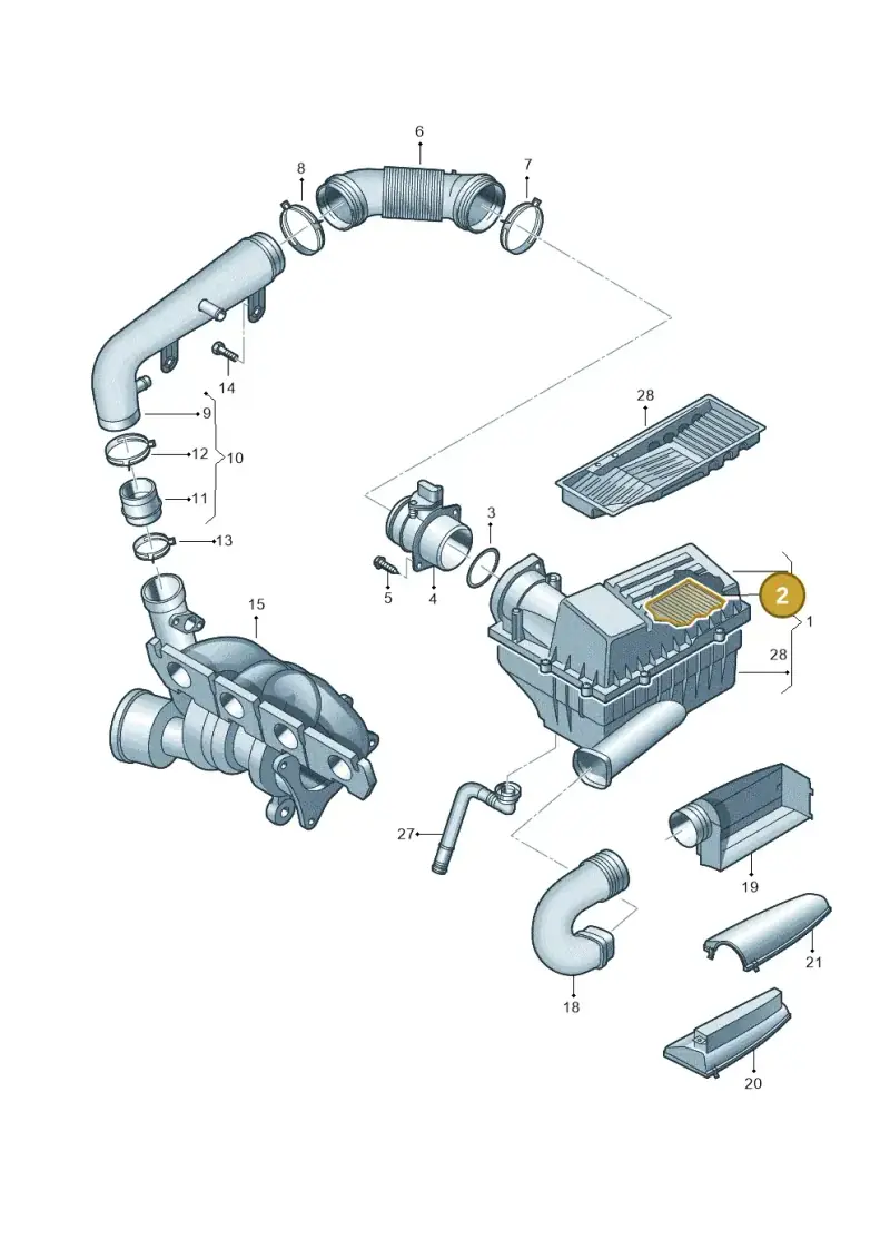 1K0129620D — Skoda Superb (2013-2015) diagram 412133300, position 2