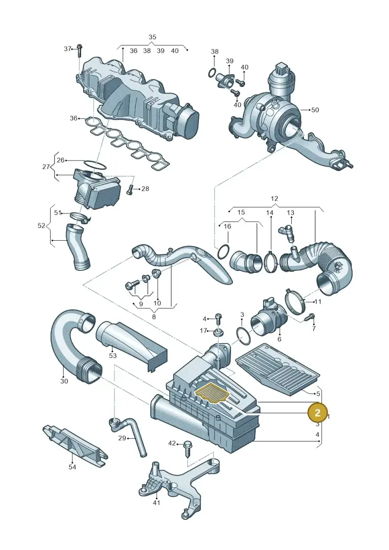 1K0129620D — Audi Q3 2.0 TDI (2014-2019) diagram 728129400, position 2
