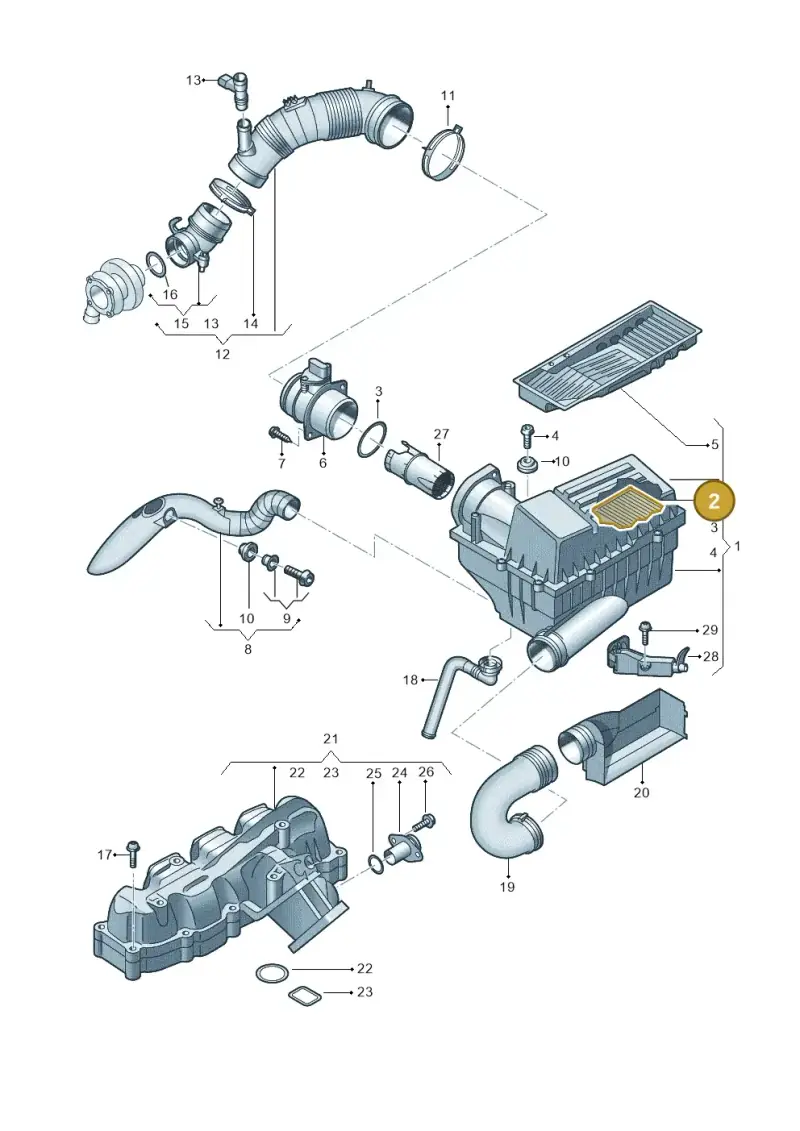 1K0129620G — Volkswagen Caddy Maxi Kombi (2010-2015) diagram 694129050, position 2