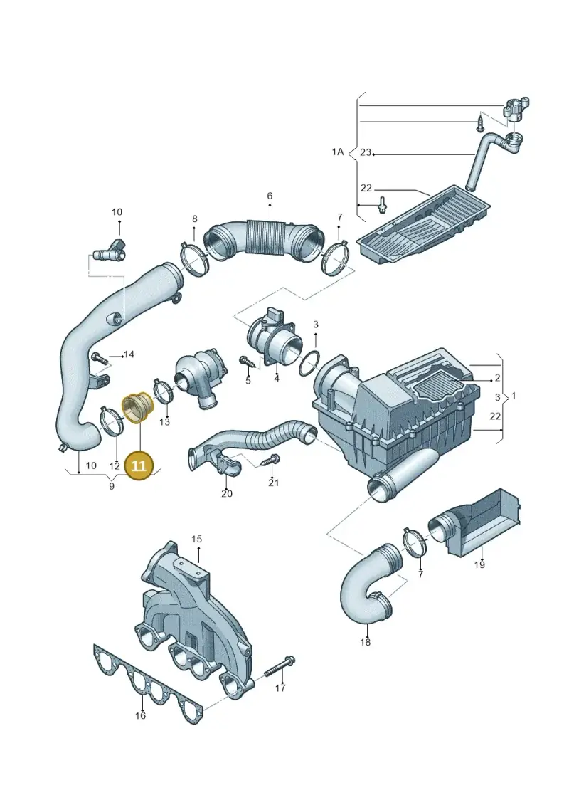 1K0129627B — Volkswagen Caddy panel van (2008-2010) diagram 420129300, position 11