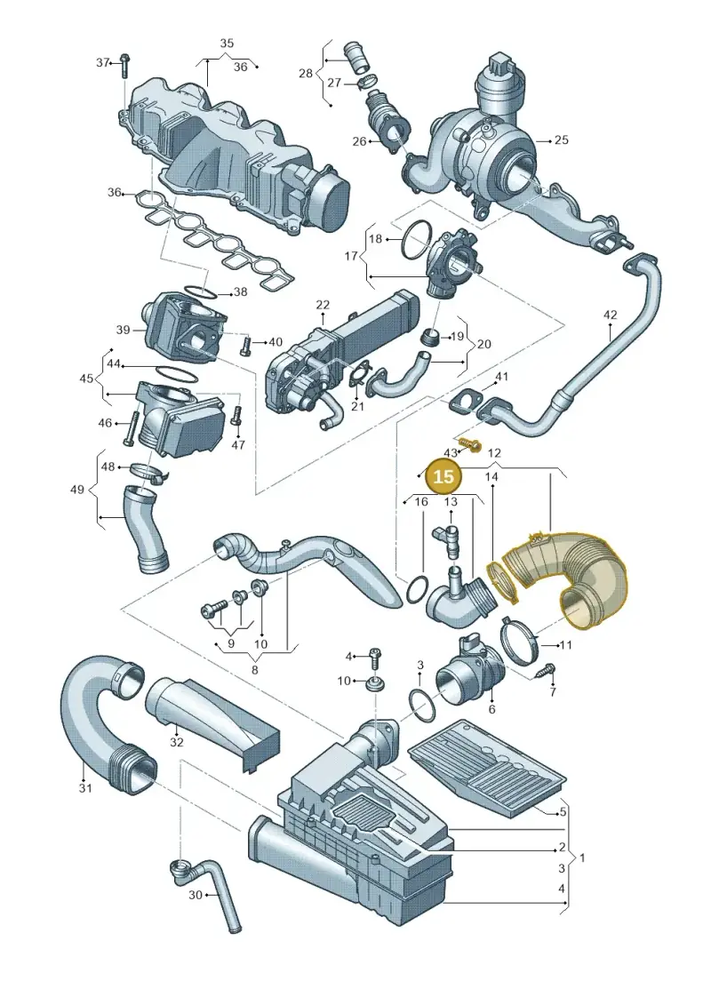 1K0129635A — Volkswagen Jetta             "USA"05> (2005-) diagram 646129600, position 15