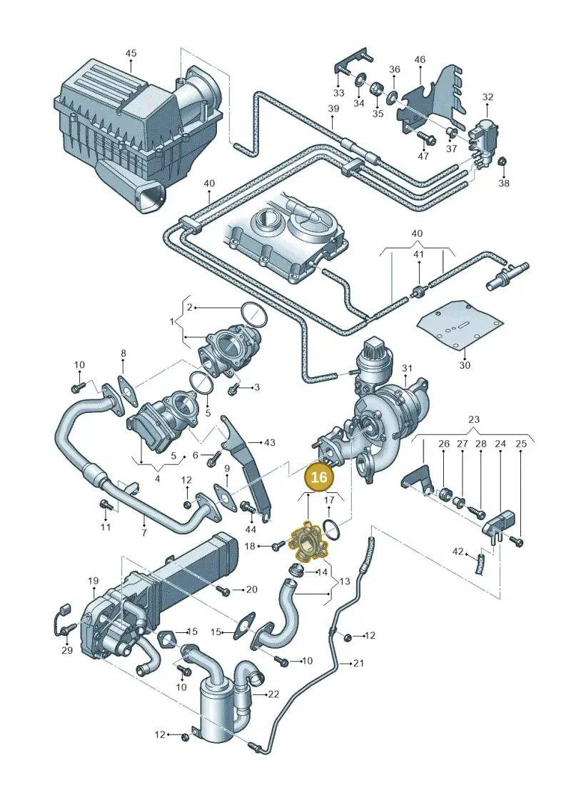 1K0129635A — Volkswagen Jetta variant (2009-2014) diagram 649131450, position 16