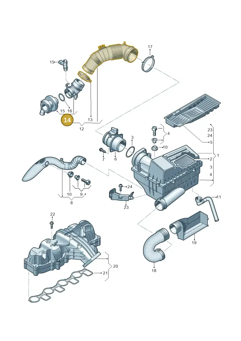1K0129635A — Volkswagen New Passat (2011-2015) diagram 691129200, position 14