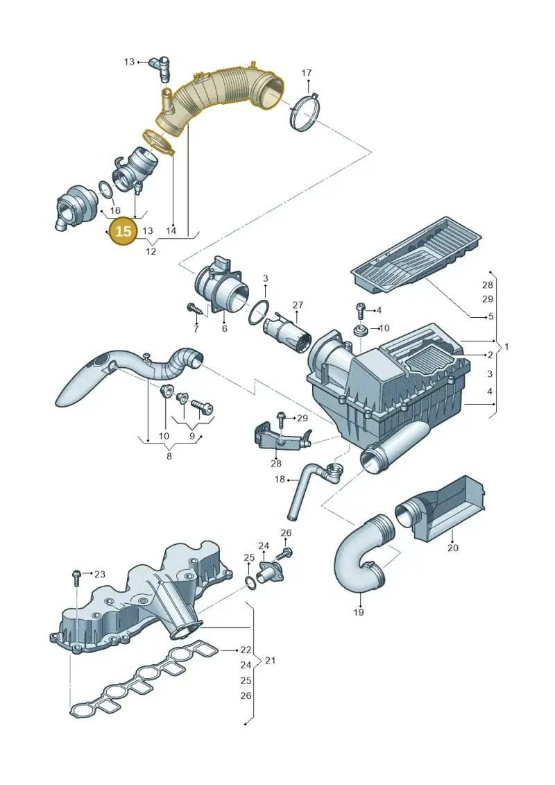1K0129635A — Volkswagen New beetle (2011-2016) diagram 737129410, position 15