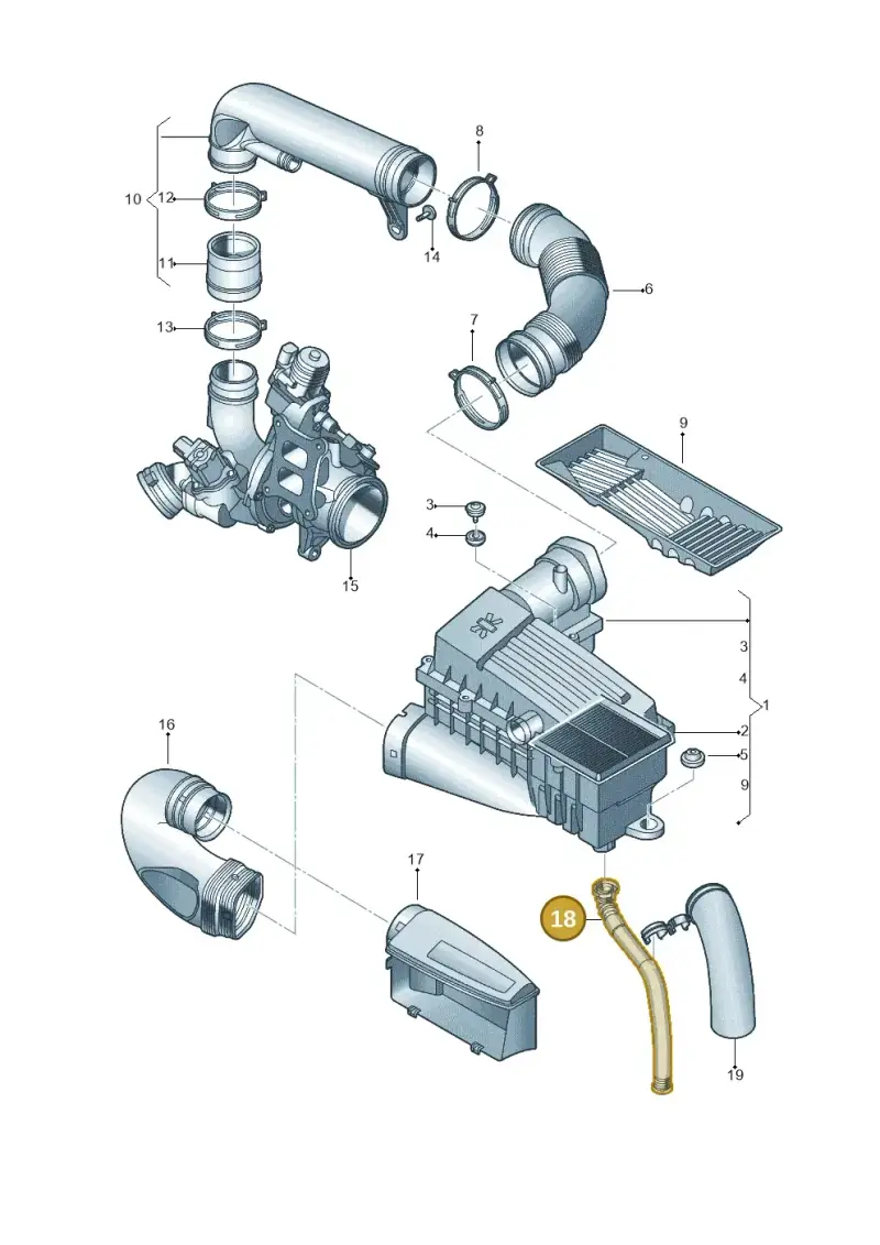 1K0129637D — Volkswagen Jetta (2010-2014) diagram 692129420, position 18