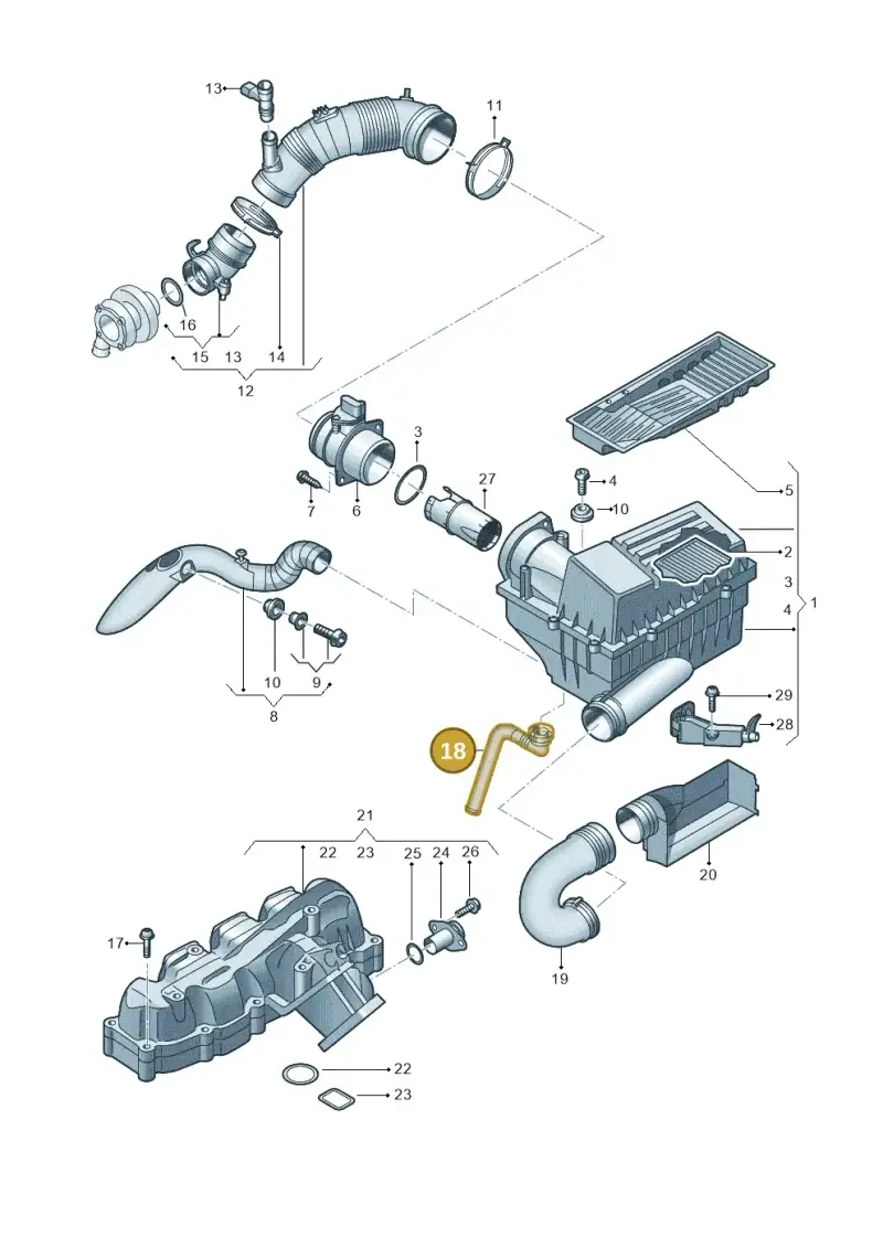 1K0129637D — Volkswagen Caddy kombi (2015-2020) diagram 694129050, position 18