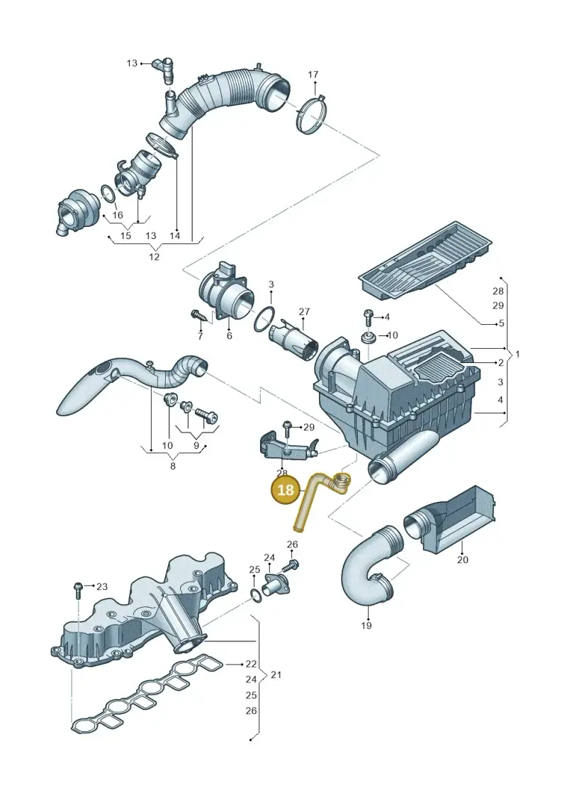 1K0129637D — Volkswagen Golf Plus (2011-2014) diagram 737129410, position 18