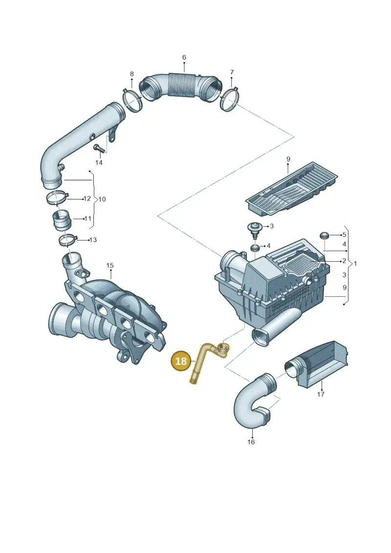 1K0129637D — Volkswagen Beetle (2016-2019) diagram 691129300, position 18