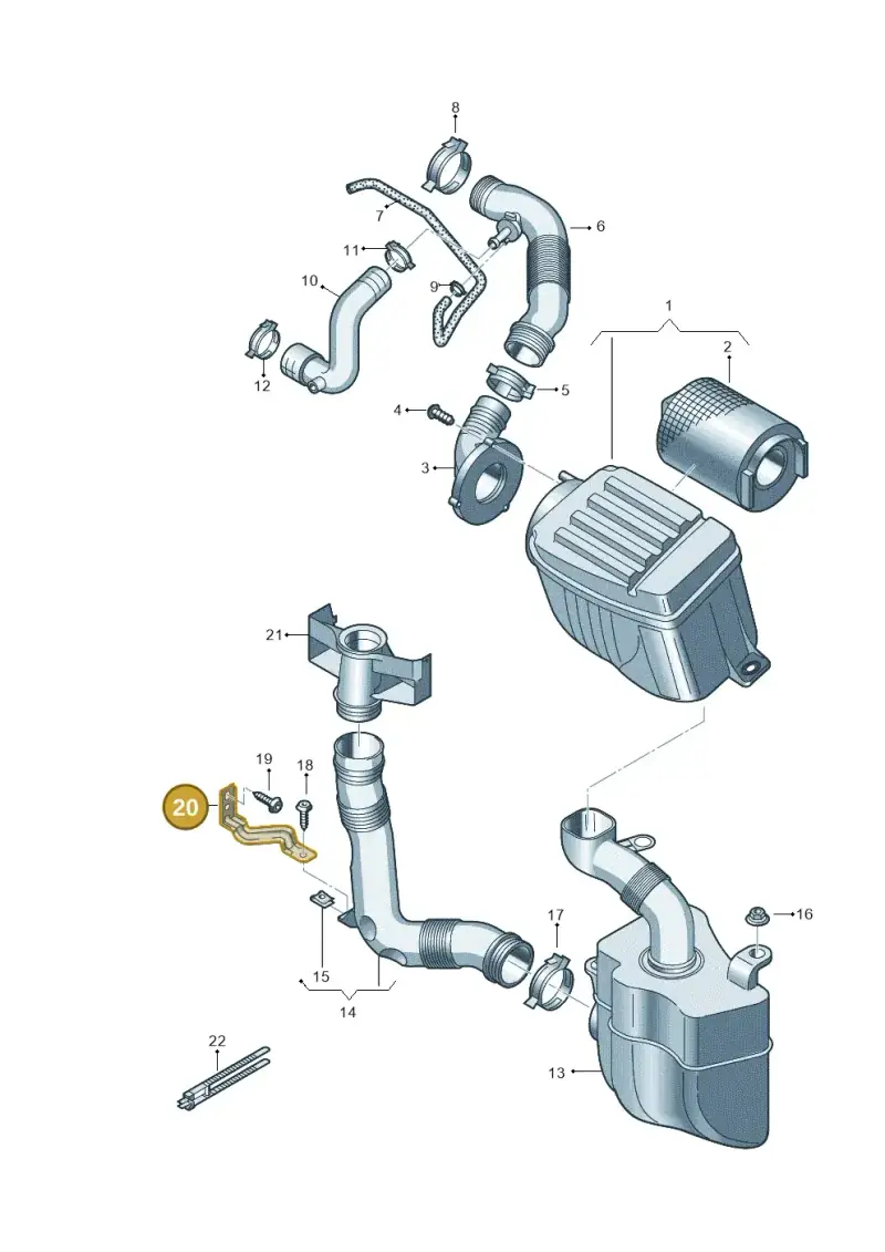 1K0129648A — Volkswagen Caddy Maxi Kombi (2010-2015) diagram 477129800, position 20