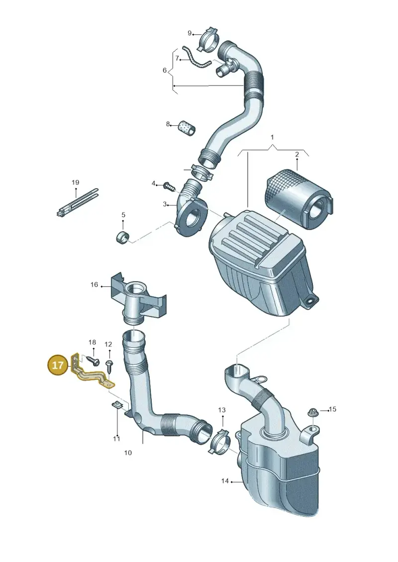 1K0129648A — Volkswagen Caddy Maxi Kombi (2010-2015) diagram 690129200, position 17
