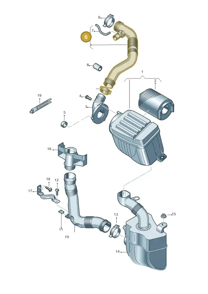 1K0129684AF — Volkswagen Caddy Maxi Kombi (2010-2015) diagram 690129200, position 6