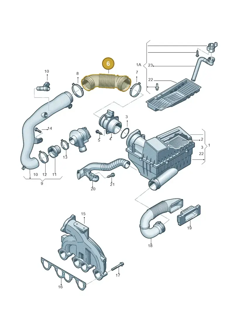 1K0129684B — Volkswagen TOURAN (2003-2005) diagram 409129300, position 6