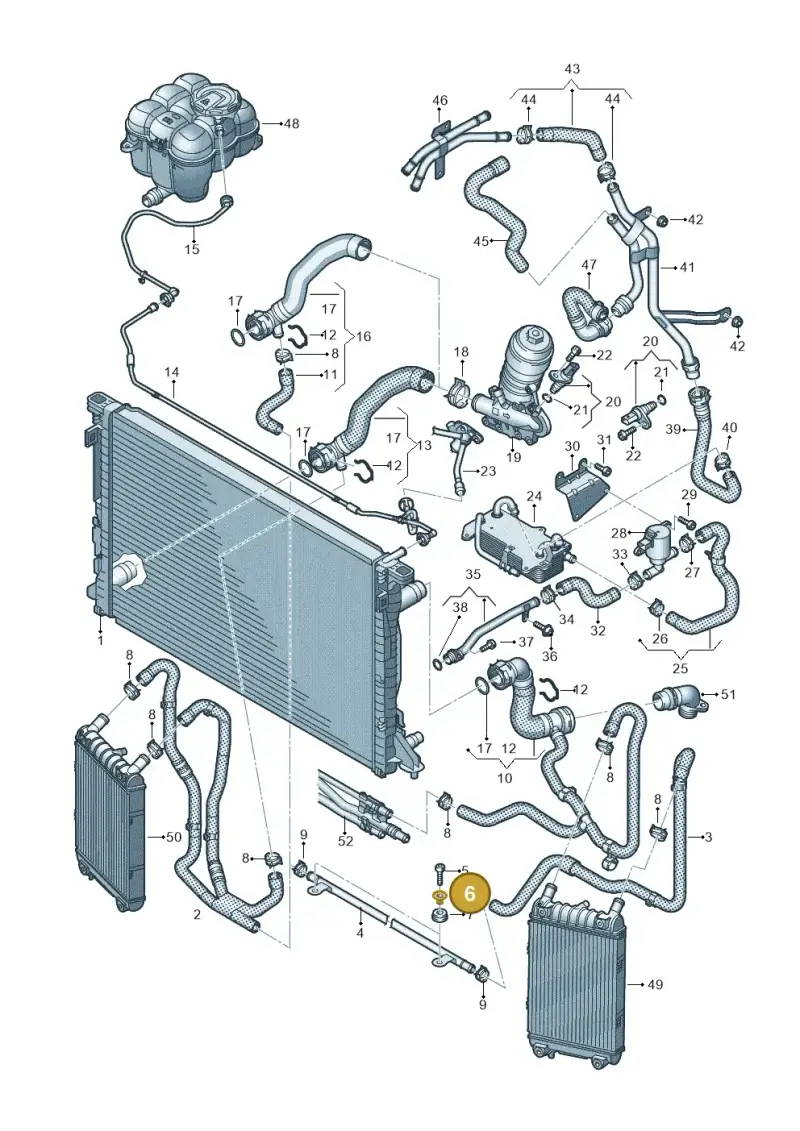 1K0129734B — Volkswagen Touareg (2017-2023) diagram 439121390, position 6