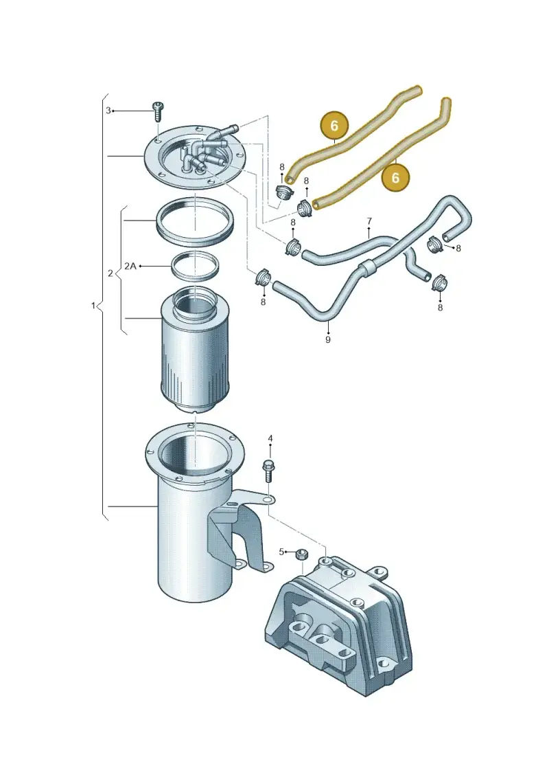 1K0130295AH — Volkswagen Jetta variant (2009-2014) diagram 634127200, position 6