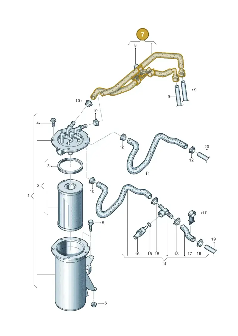 1K0130295AH — Volkswagen Jetta (2014-2017) diagram 694127100, position 7