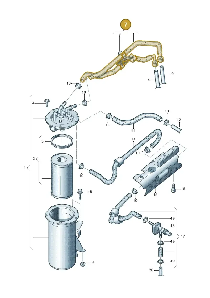 1K0130295AQ — Volkswagen Caddy kombi (2015-2020) diagram 694127200, position 7