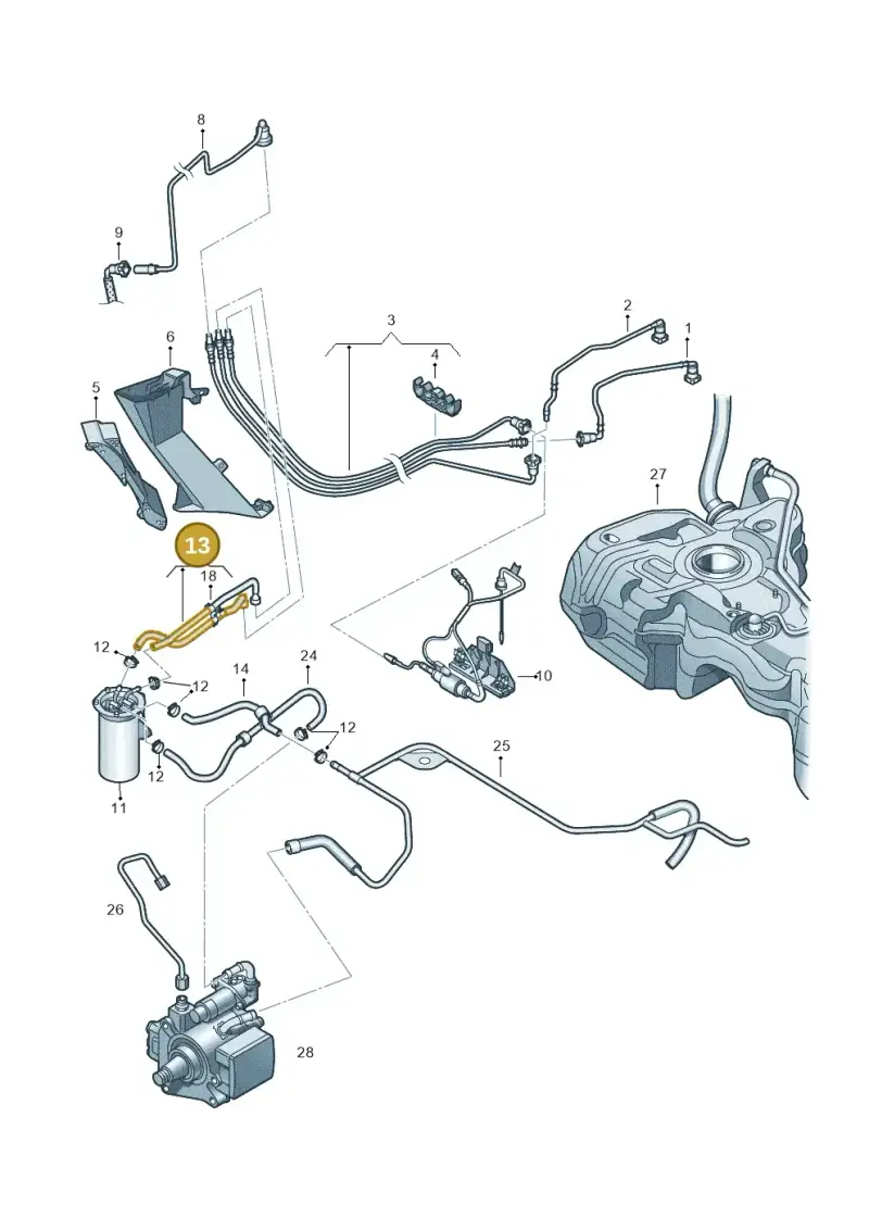 1K0130307BA — Volkswagen Golf estate (2009-2013) diagram 649201240, position 13