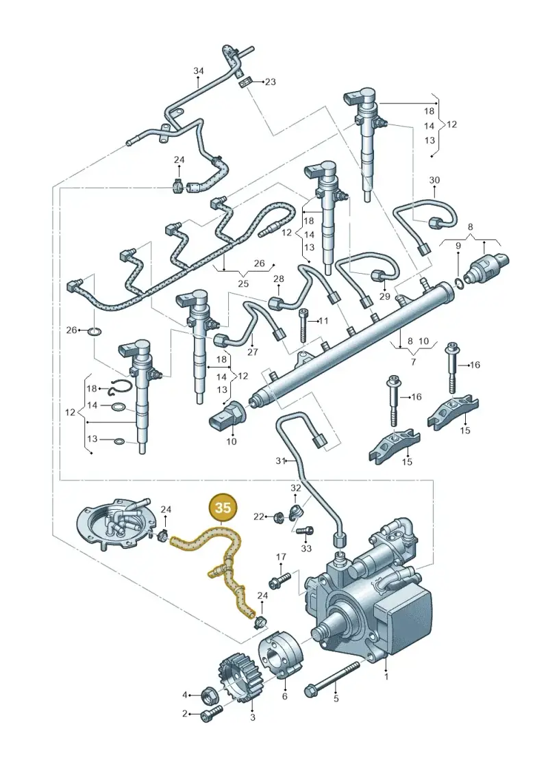 1K0130307BA — Volkswagen New beetle (2011-2016) diagram 649130300, position 35