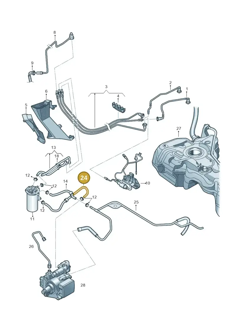 1K0130307BB — Volkswagen Golf estate (2009-2013) diagram 649201240, position 24