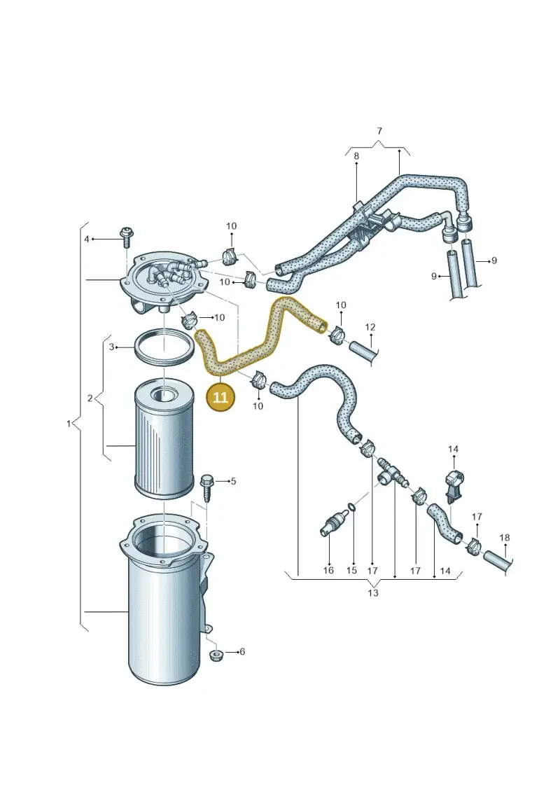 1K0130307BB — Volkswagen Golf Plus (2011-2014) diagram 729127100, position 11