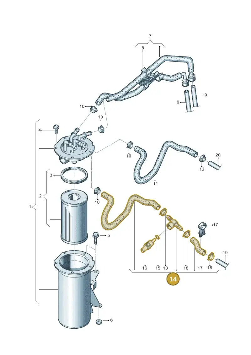 1K0130307BG — Volkswagen Jetta (2014-2017) diagram 694127100, position 14