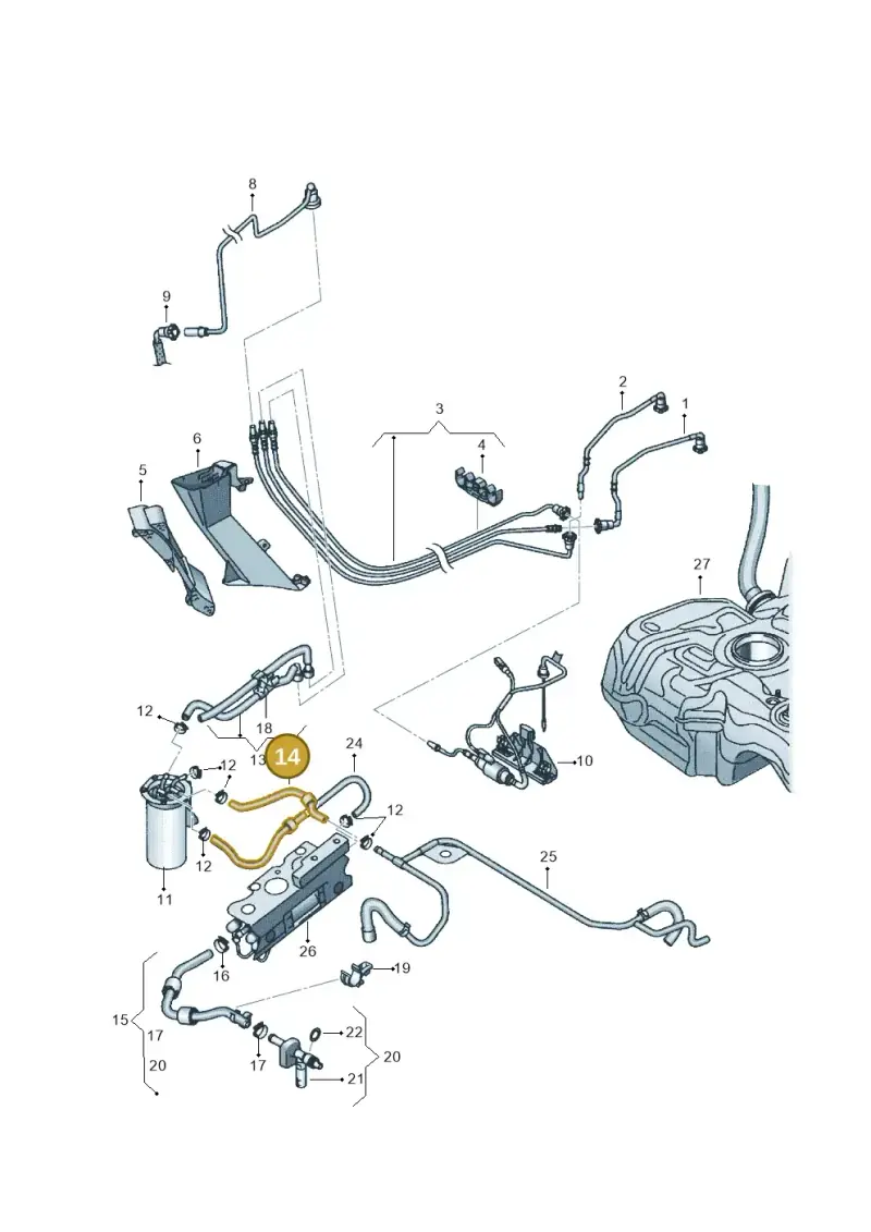 1K0130307BJ — Volkswagen Golf Plus 1.6 (2009-2011) diagram 645201250, position 14