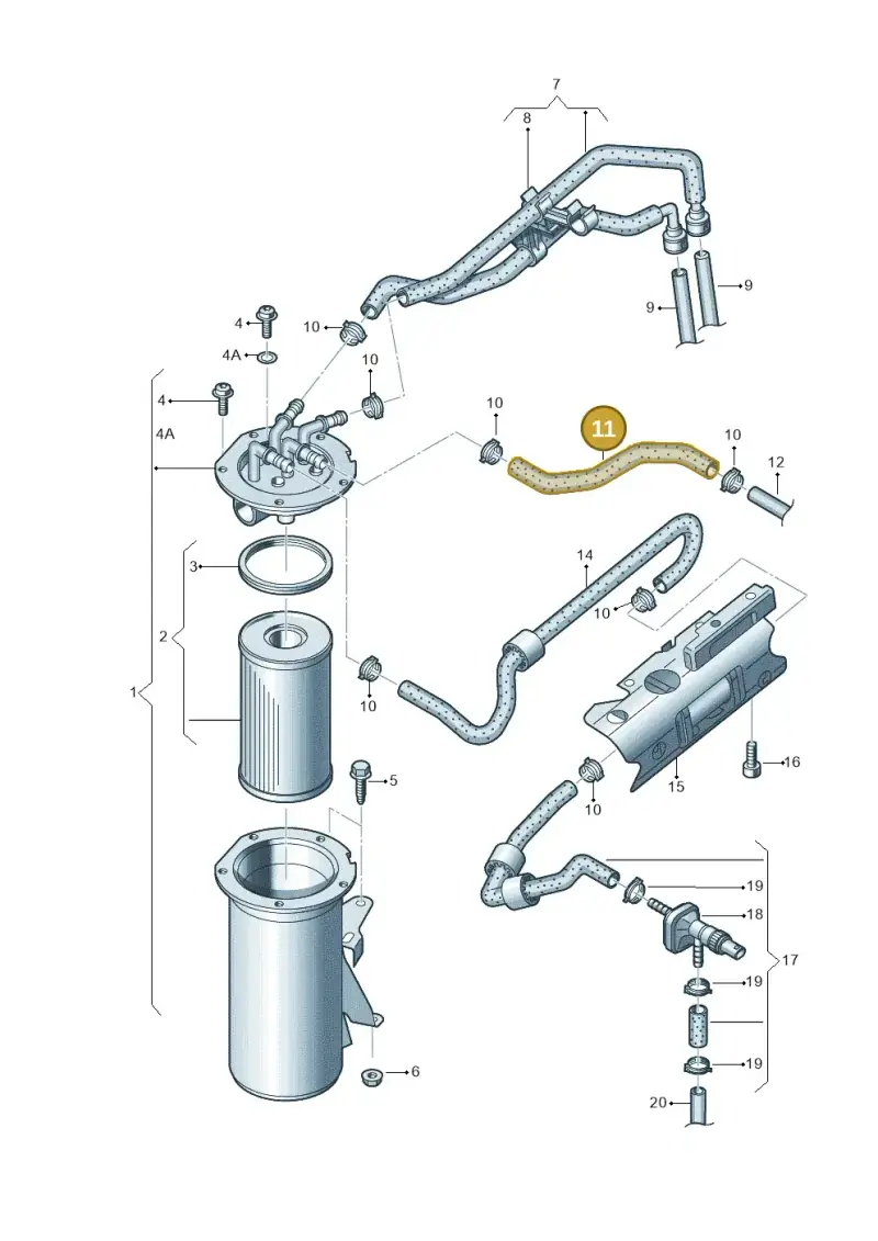 1K0130307BJ — Volkswagen New beetle (2011-2016) diagram 729127150, position 11