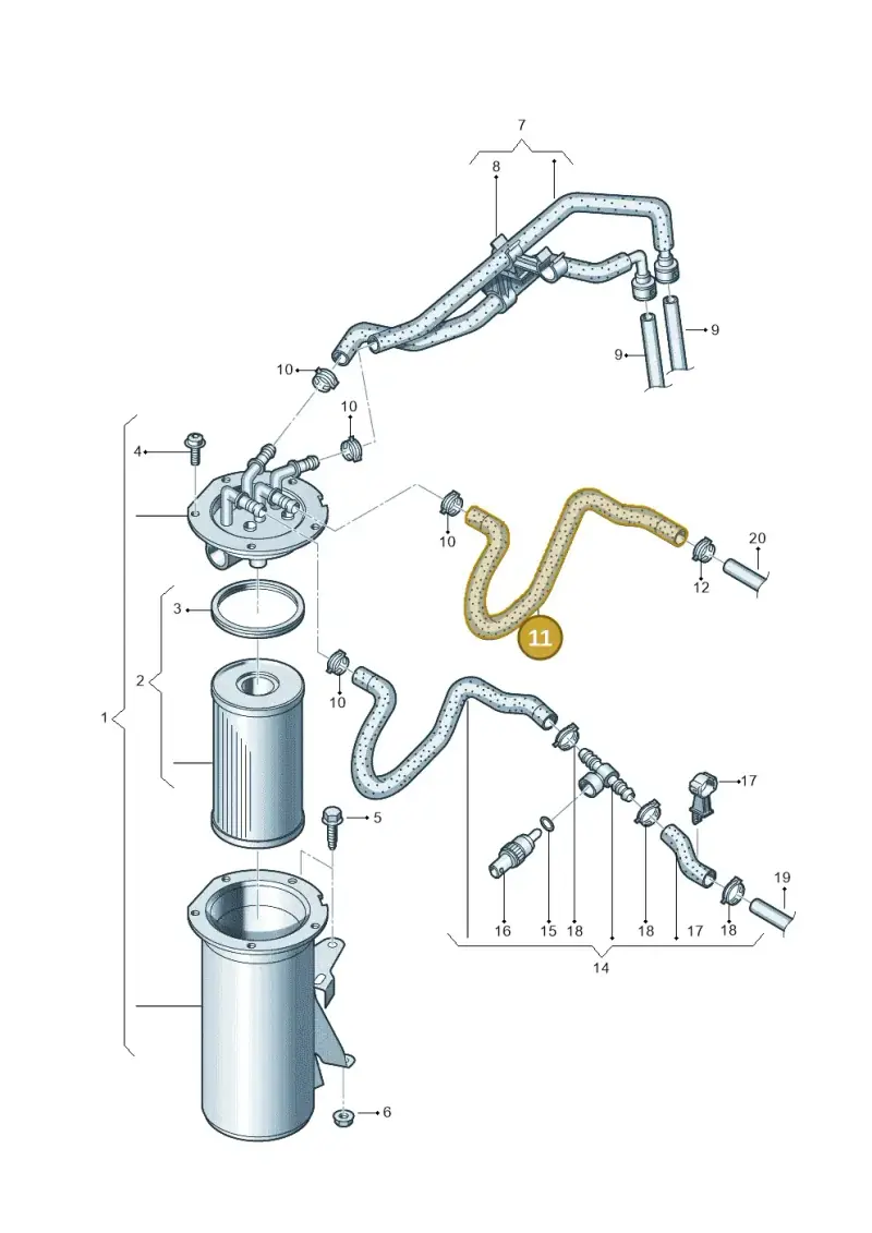 1K0130307BS — Volkswagen Caddy kombi (2015-2020) diagram 694127100, position 11