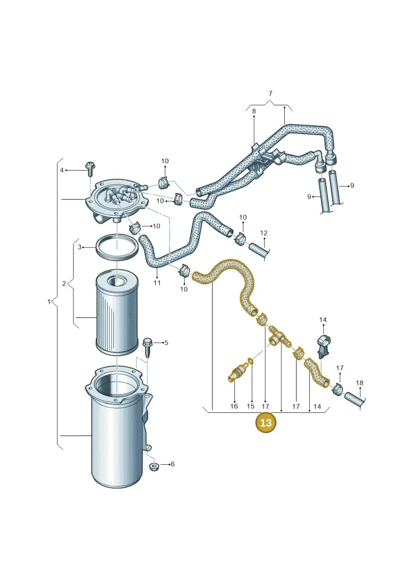1K0130307BT — Volkswagen Jetta (2014-2017) diagram 729127100, position 13