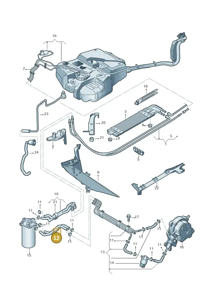 1K0130307L — Volkswagen CADDY (2004-) diagram 443201250, position 12