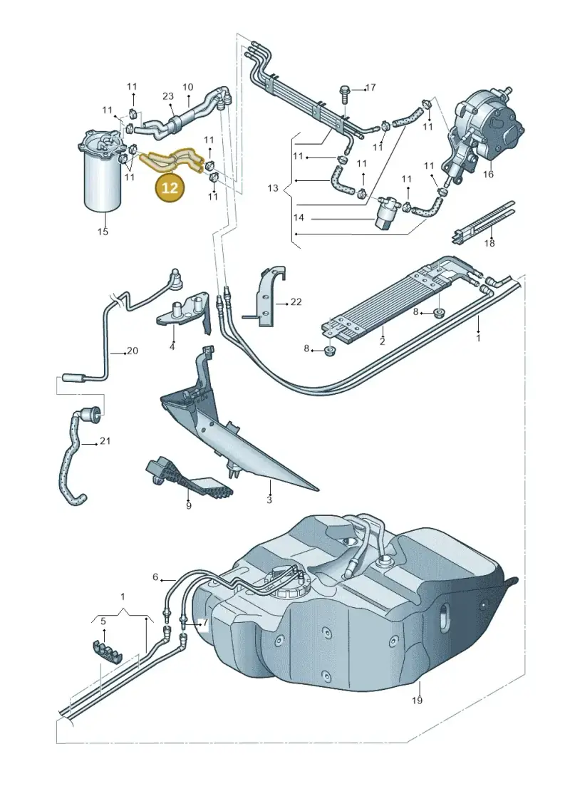 1K0130307N — Volkswagen Touran 1.9 (2008-2010) diagram 409201250, position 12