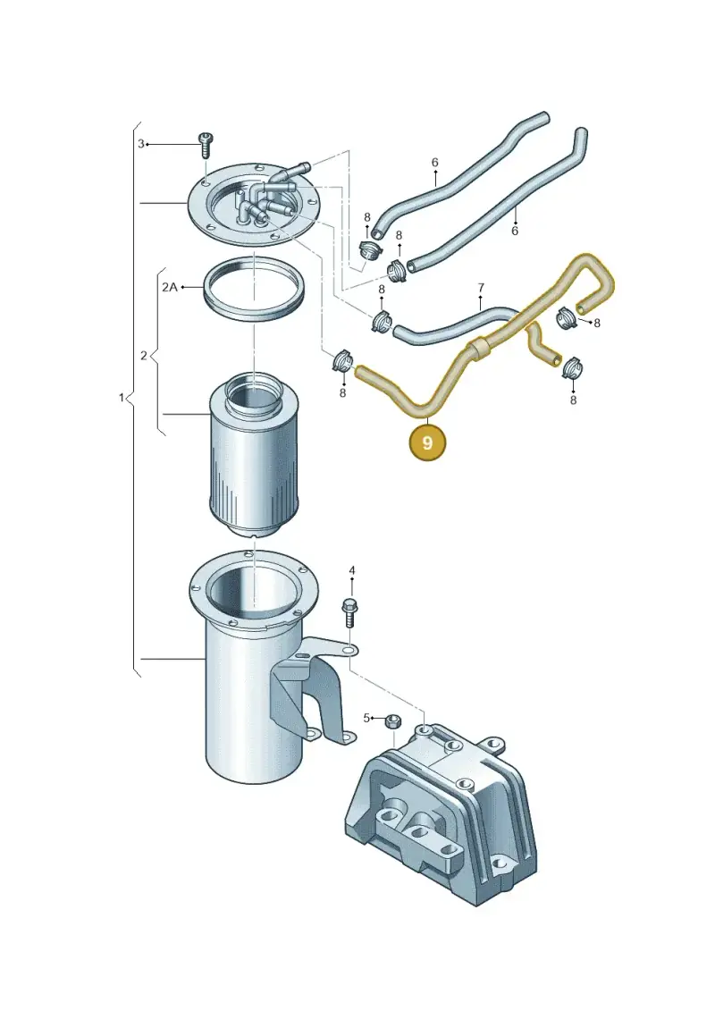 1K0130307N — Volkswagen EOS-Cabriolet-Coupe (2006-) diagram 460127200, position 9