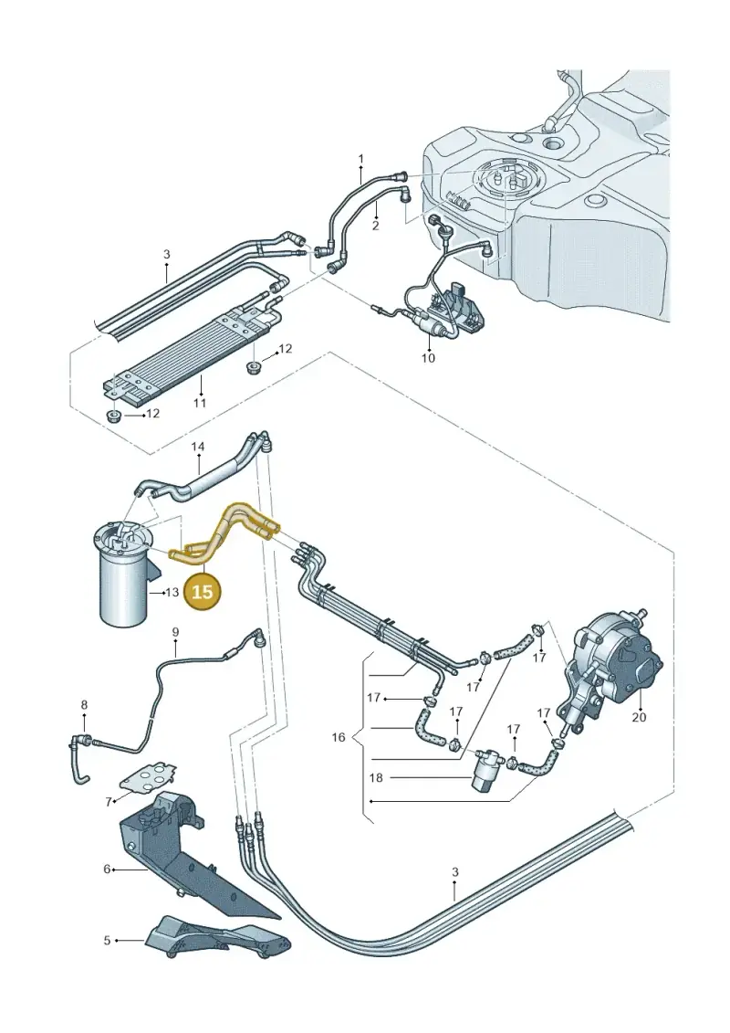 1K0130307N — Volkswagen Passat estate (2008-2011) diagram 460201250, position 15