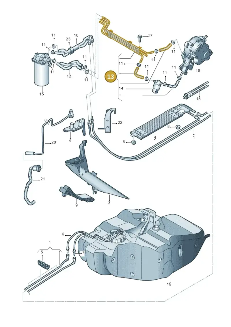 1K0130308J — Volkswagen Jetta (2008-2011) diagram 409201250, position 13