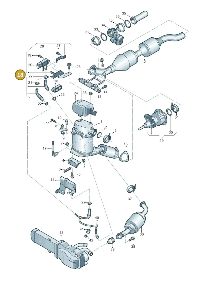 1K0131552H — Volkswagen New Passat (2011-2015) diagram 691253650, position 18