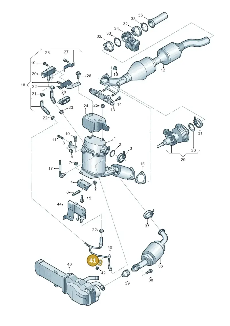 1K0131649 — Volkswagen New Passat (2011-2015) diagram 691253650, position 41