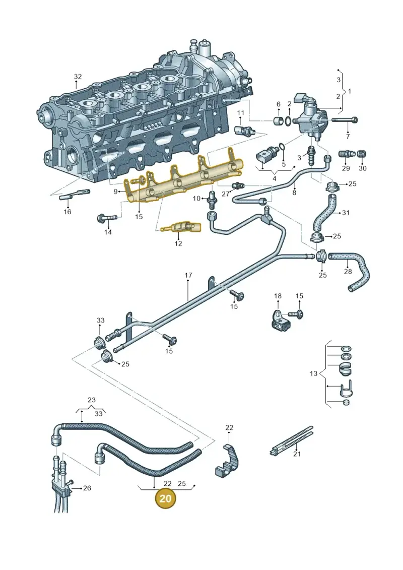 1K0133366BB — Volkswagen Scirocco 2.0 (2014-2017) diagram 747133750, position 20
