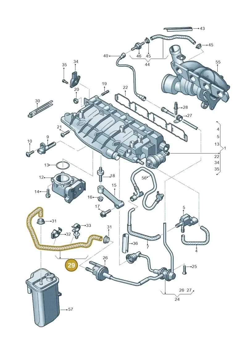 1K0133366BK — Volkswagen New beetle (2011-2016) diagram 642133290, position 29