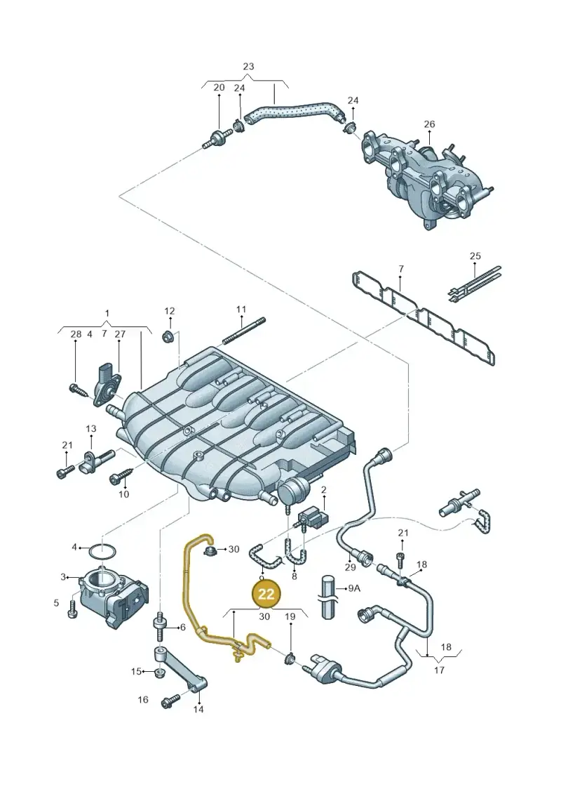 1K0133366BK — Volkswagen Scirocco 2.0 (2014-2017) diagram 718133300, position 22