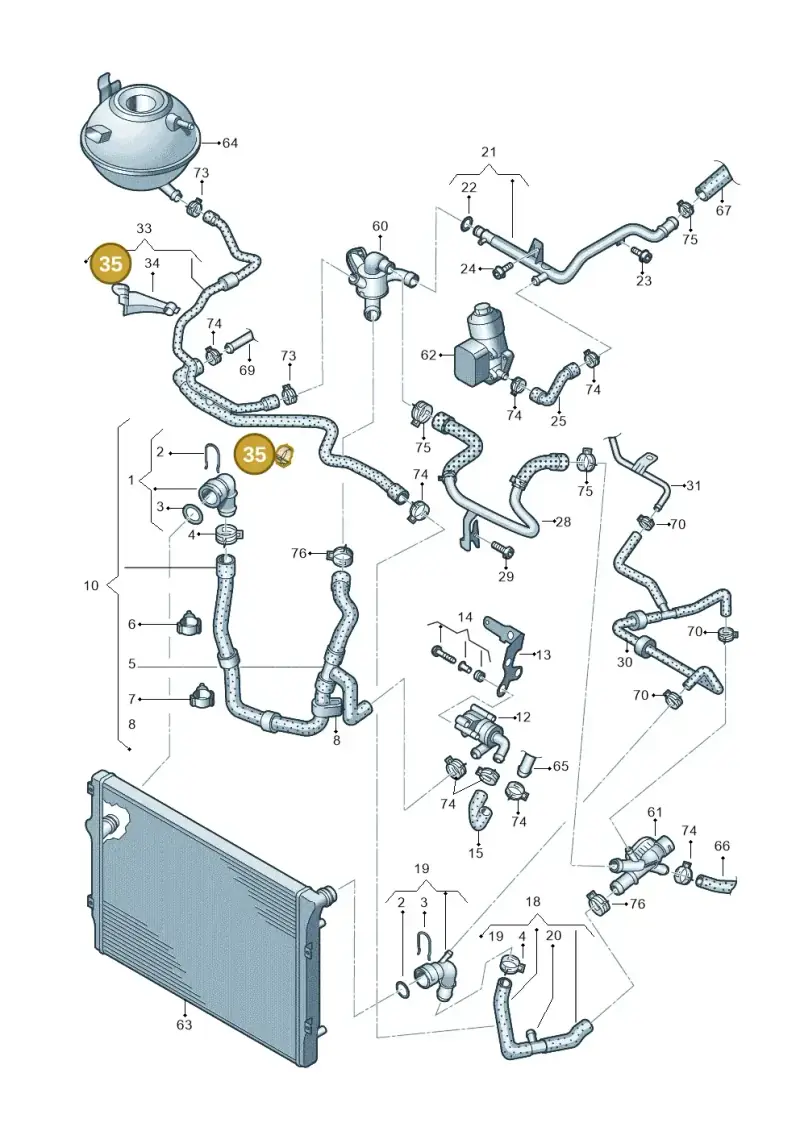1K0133687B — Volkswagen Sharan Blue Motion (2010-2015) diagram 689121500, position 35