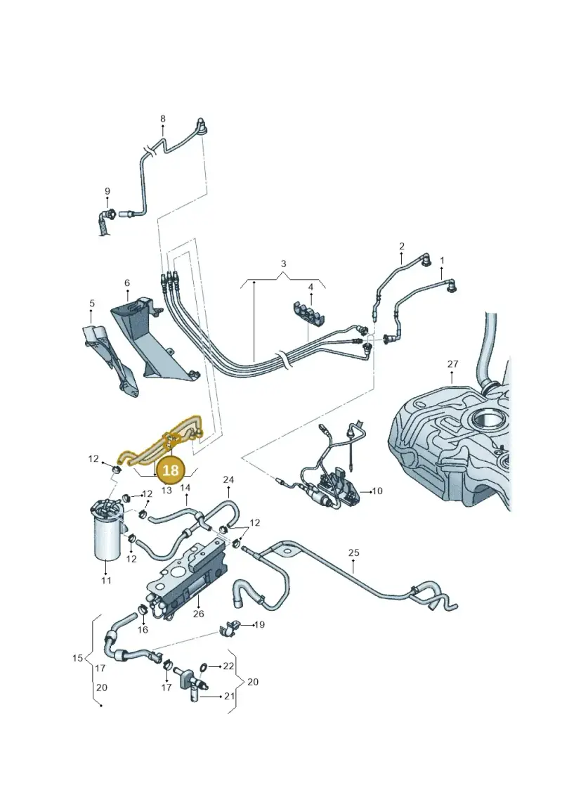 1K0133687E — Volkswagen Jetta variant (2009-2014) diagram 645201250, position 18