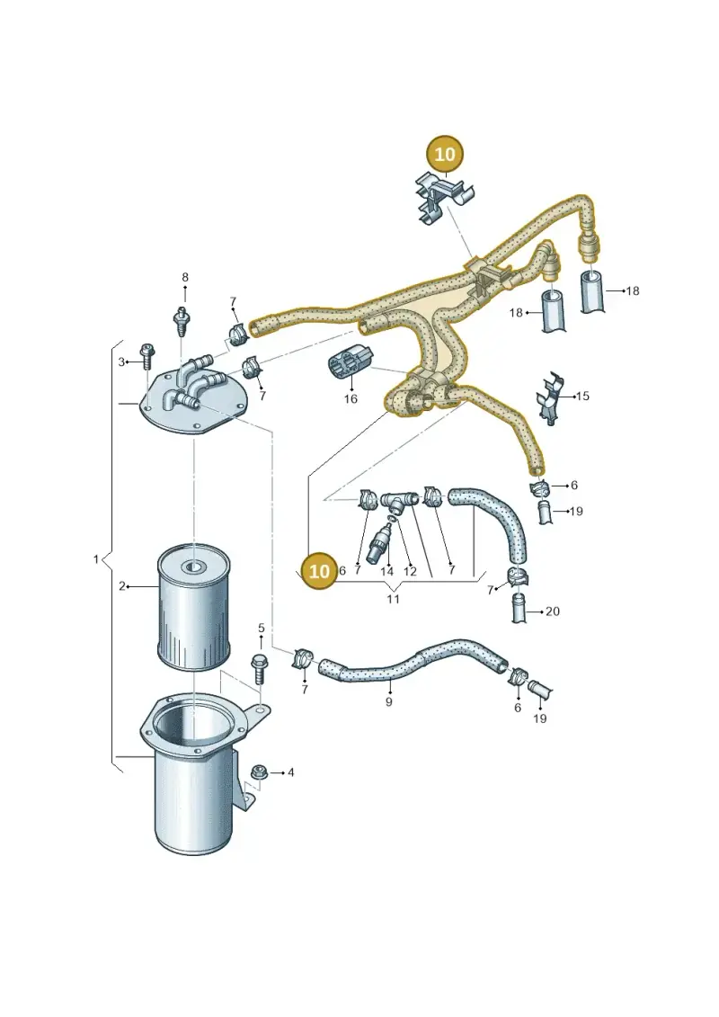1K0133687E — Volkswagen Passat CC (2011-2016) diagram 702127400, position 10
