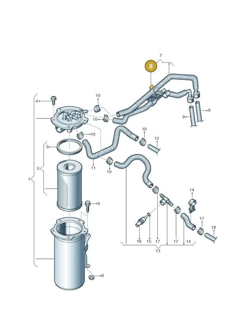 1K0133687E — Volkswagen Jetta (2014-2017) diagram 729127100, position 8