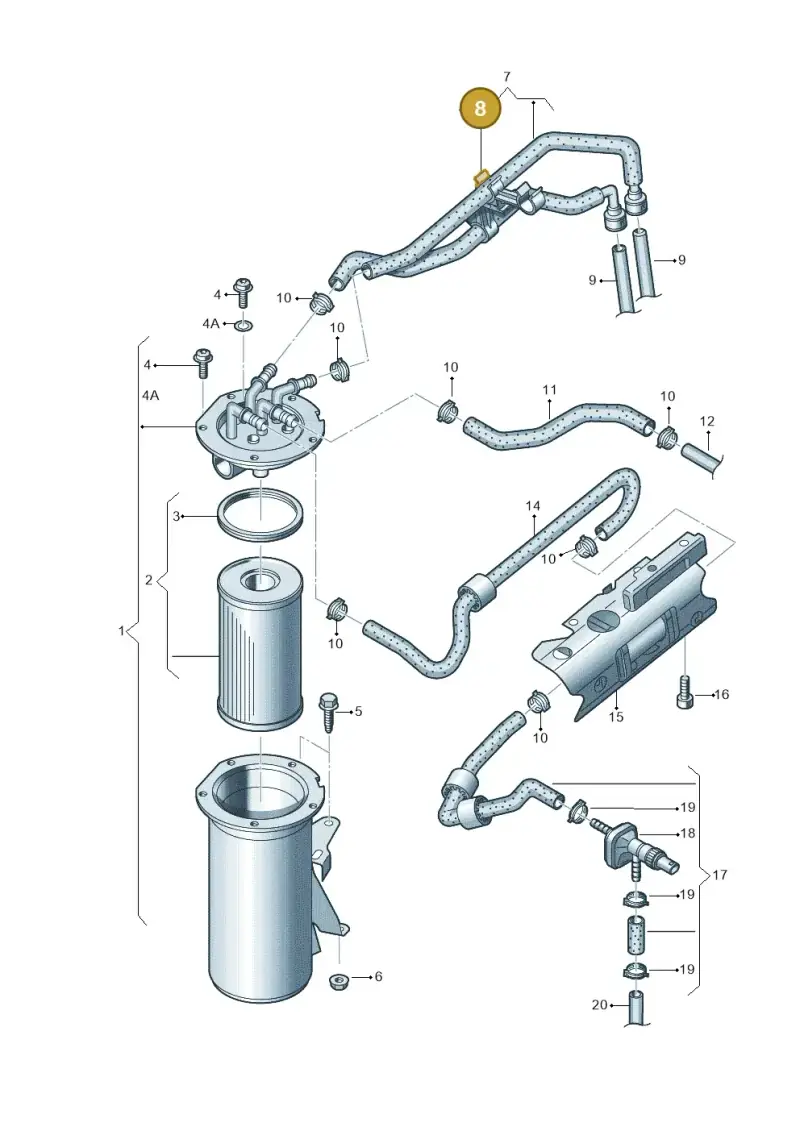 1K0133687E — Volkswagen Golf (2011-2013) diagram 729127150, position 8